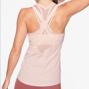 Athleta Blush Pink Mesh Chi Racerback Tank Top - Size XS